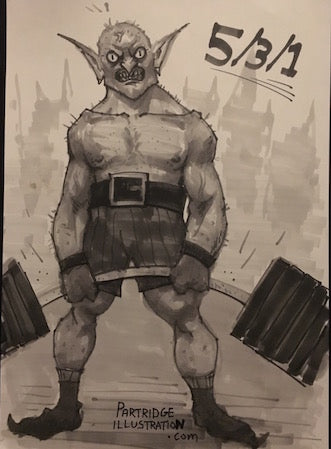 Troll Deadlifting Illustration - jimwendler.com