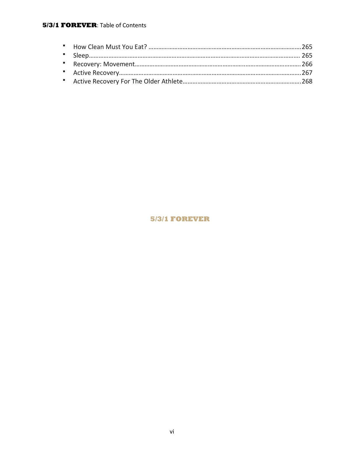 5/3/1 Forever table of contents page 3 — chapter overview