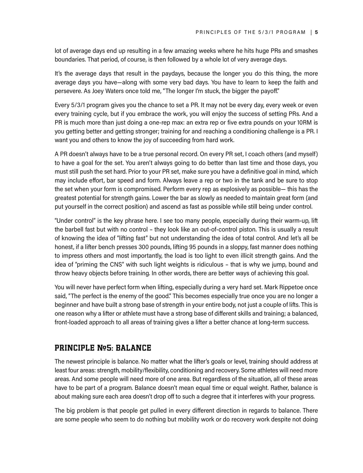 5/3/1 Forever sample page 5 — programming detail