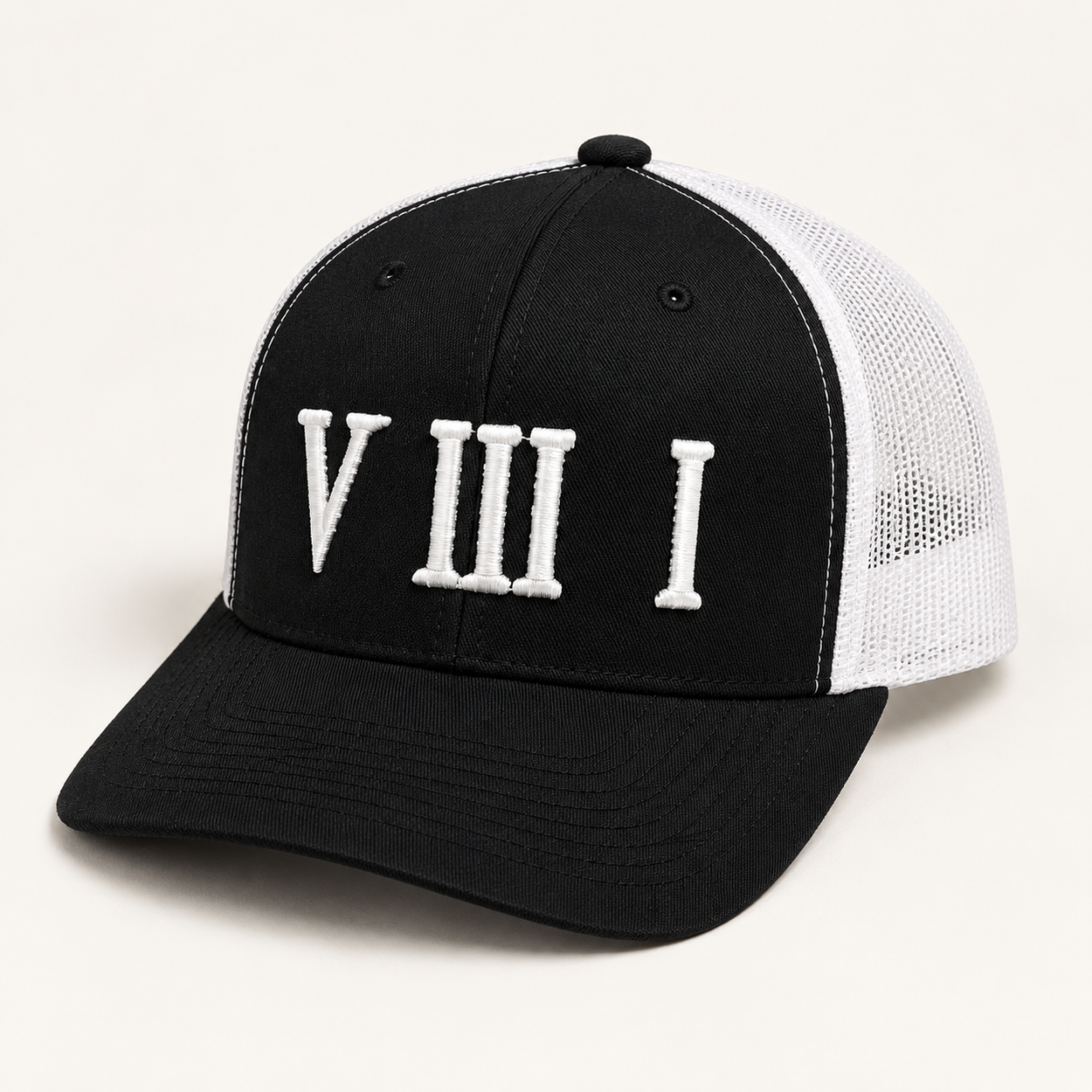 5/3/1 Roman Numeral Snapback Hat - Black/White