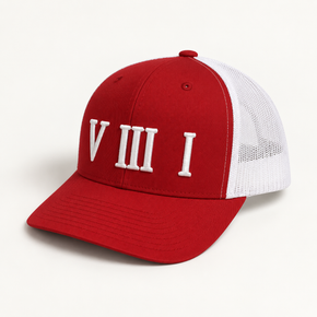 5/3/1 Roman Numeral Snapback Hat - Red/White