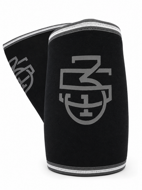 Front view of black and grey 5/3/1 Athlete Knee Sleeves arranged as a pair on a white background.