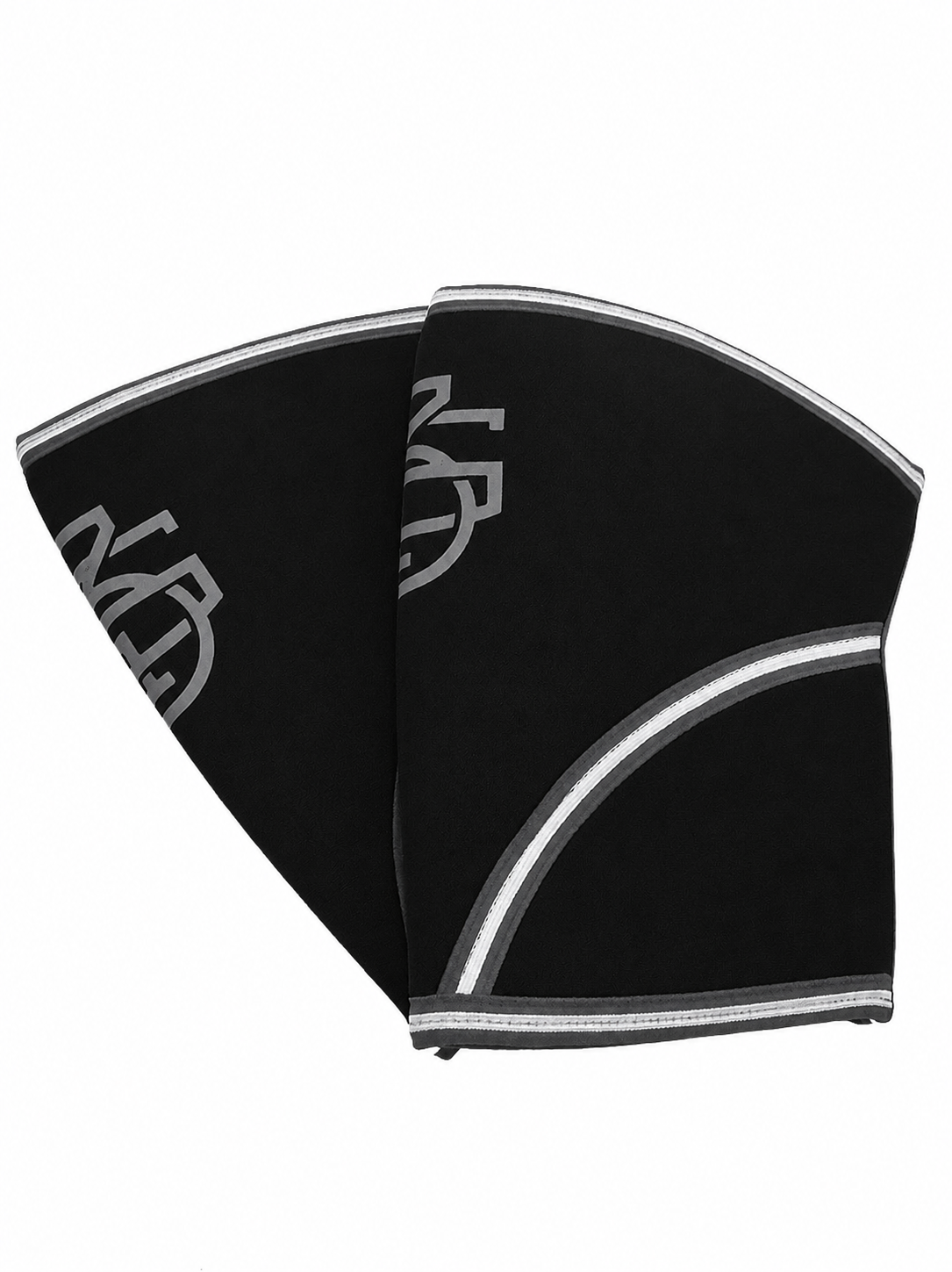 Side view of black and grey 5/3/1 Athlete Knee Sleeves arranged as a pair on a white background.