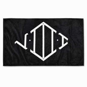 Black 15″ × 25″ gym towel with a distressed white 5/3/1 Roman numeral graphic and soft microfiber terry texture.