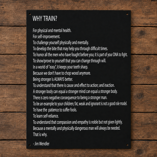 Why Train Wall Sign with wood background