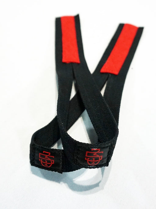 Black 5/3/1 infinity-loop lifting straps with textured grip strip