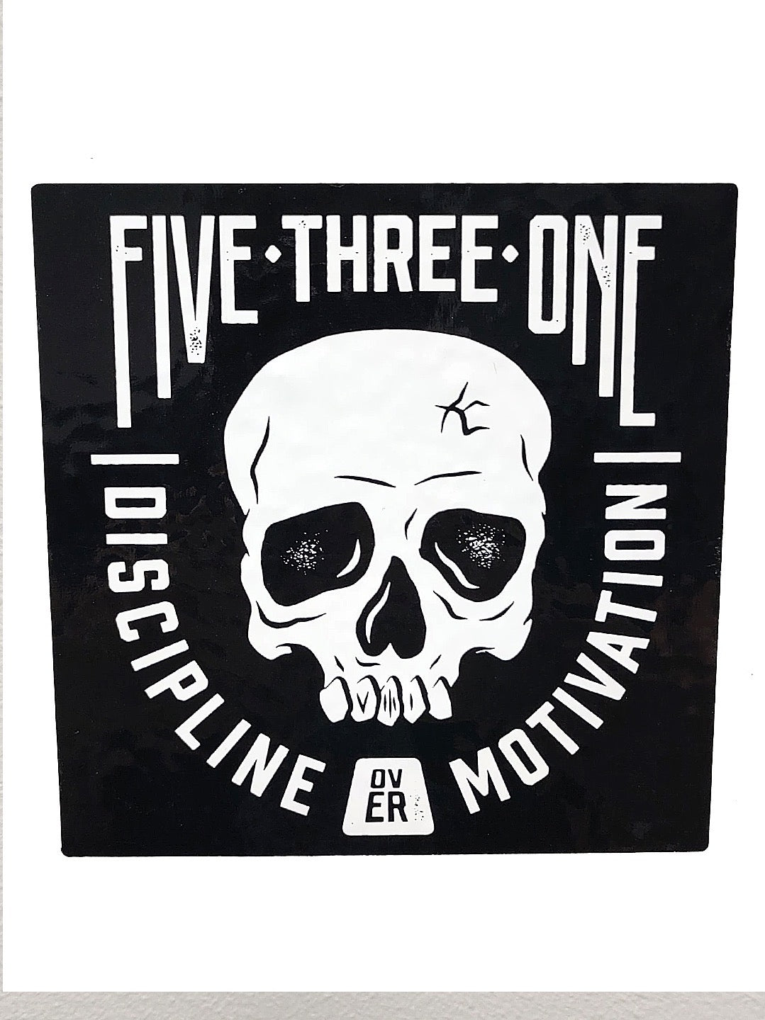 Discipline Over Motivation Skull Sticker 5x5