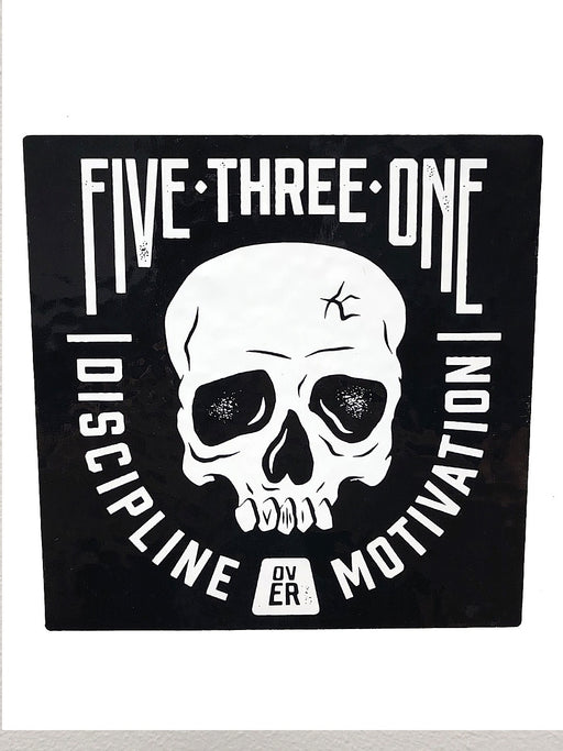 Discipline Over Motivation Skull Sticker 5x5