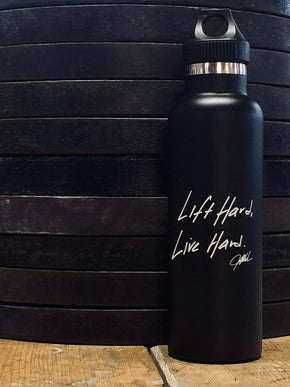 Lift Hard Live Hard 25oz. Bottle - JimWendler.com 